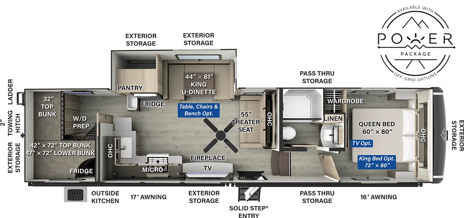 Flagstaff Classic Fifth Wheels F374DBH Floorplan